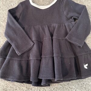 Charming Navy Tiered Kids Dress
